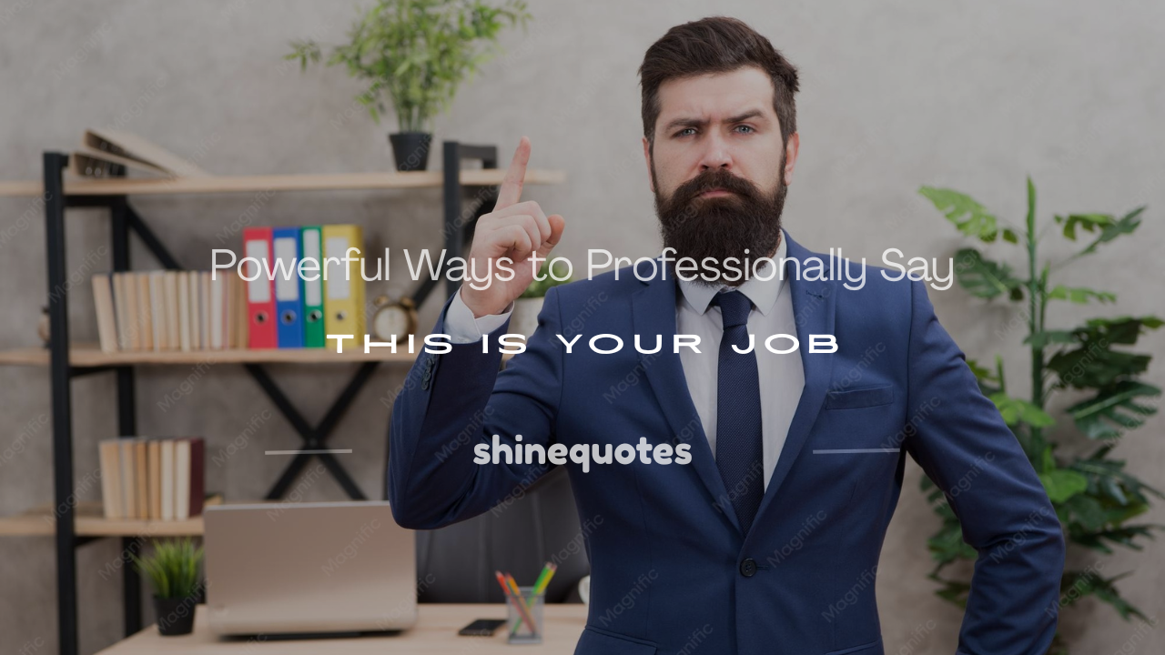how to professionally say this is your job