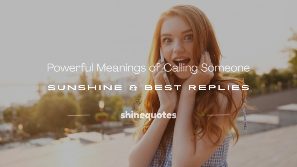 calling someone sunshine